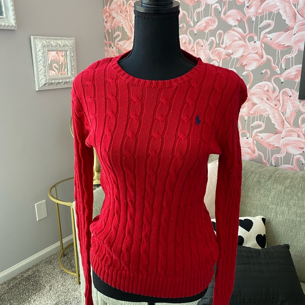 Red polo sweater size s